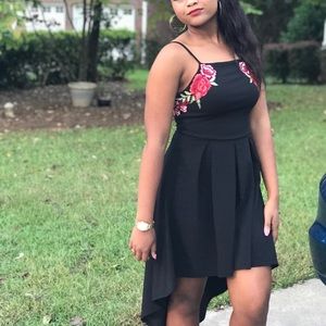 Black Formal Dress with Roses